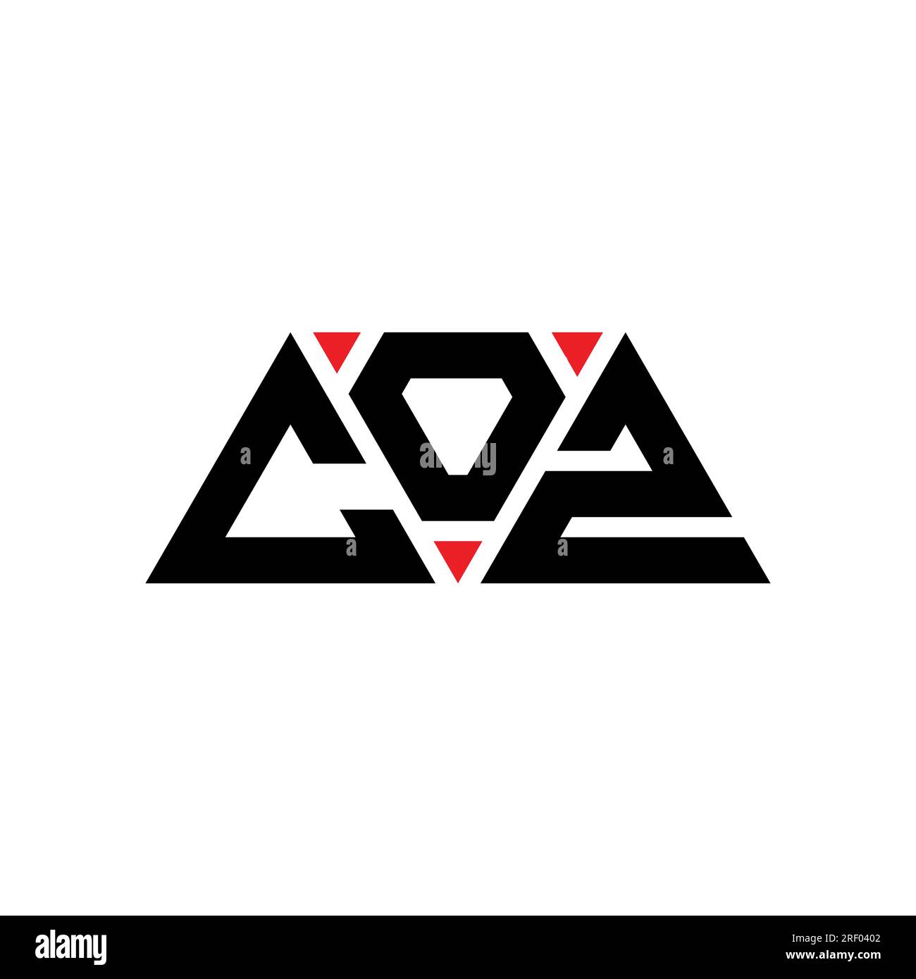 COZ triangle letter logo design with triangle shape. COZ triangle logo