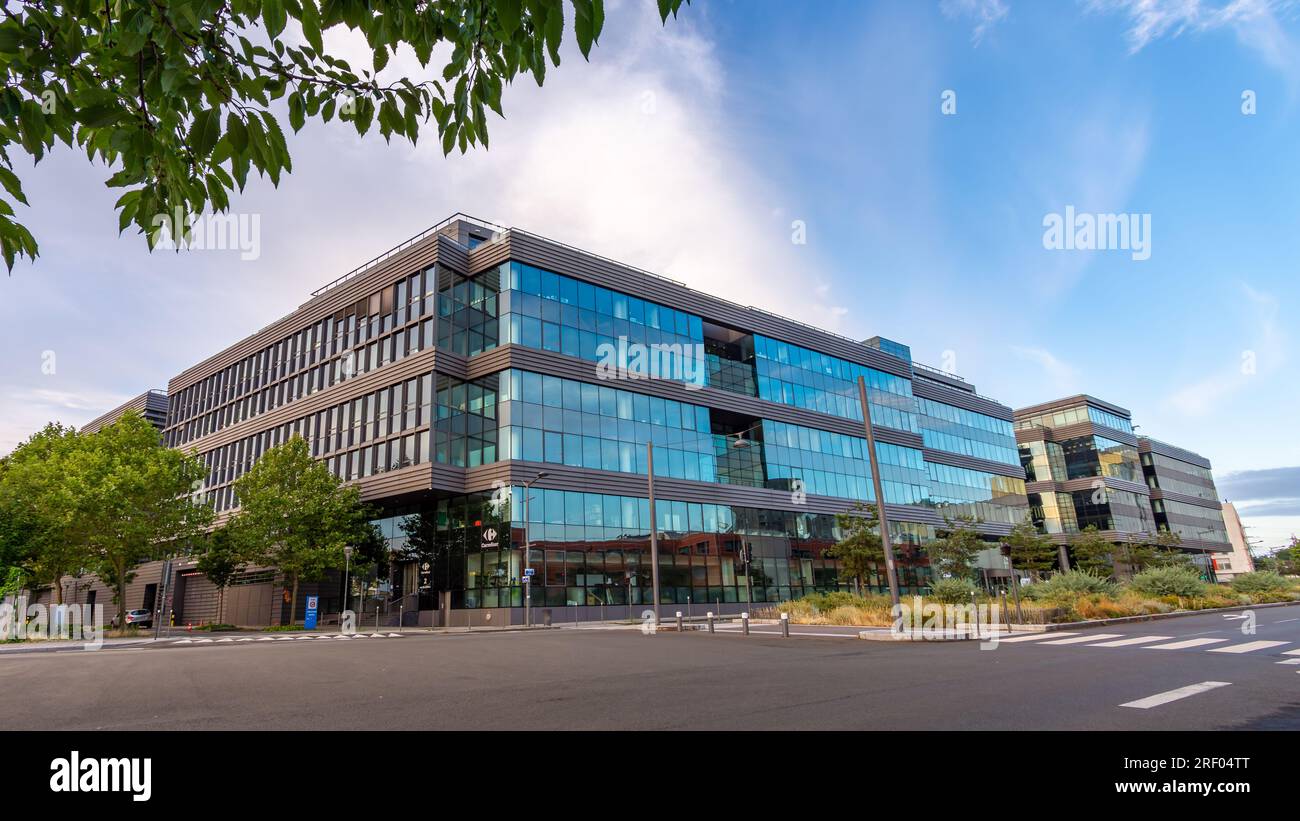Exterior view of the building housing the world headquarters of