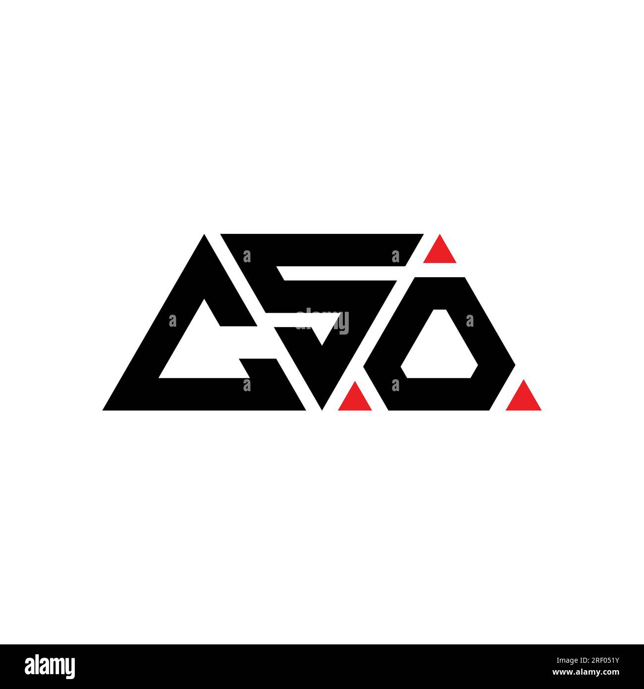 CSO triangle letter logo design with triangle shape. CSO triangle logo