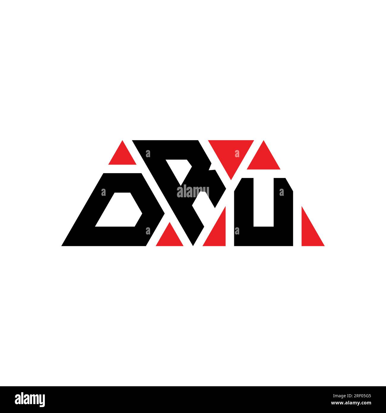 DRU triangle letter logo design with triangle shape. DRU triangle logo