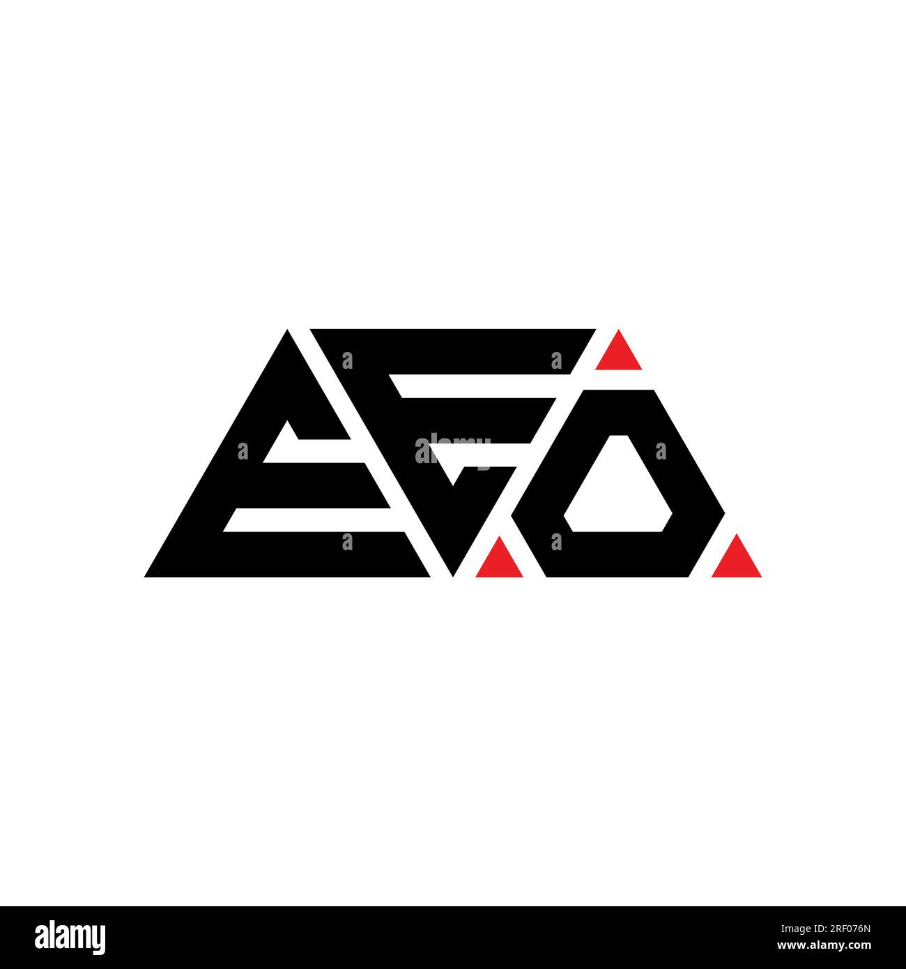 EEO triangle letter logo design with triangle shape. EEO triangle logo design monogram. EEO triangle vector logo template with red color. EEO triangul Stock Vector
