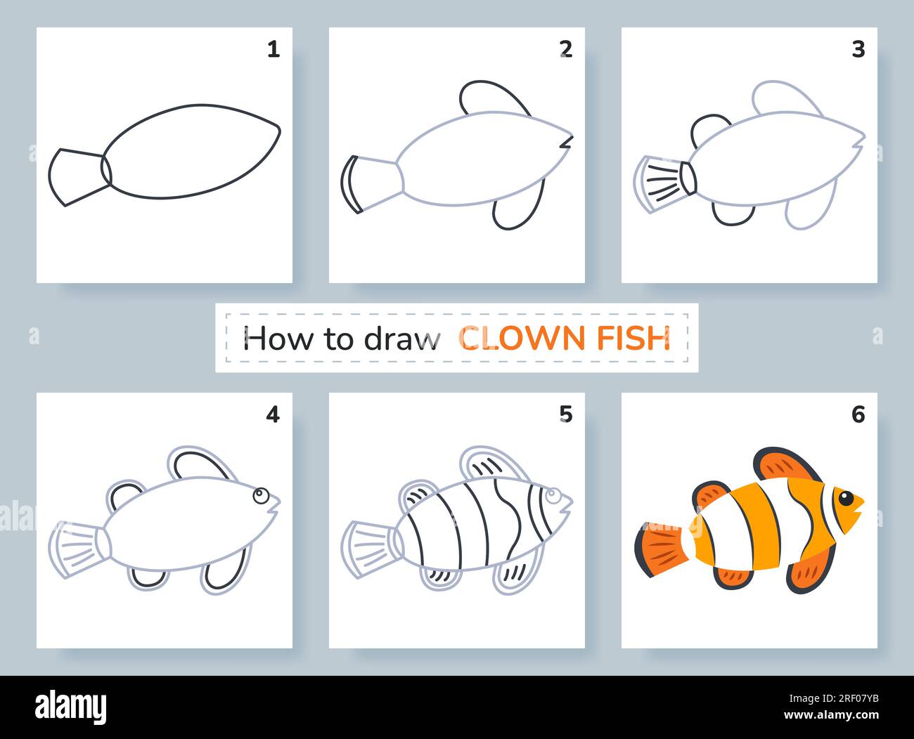 https://c8.alamy.com/comp/2RF07YB/drawing-lesson-for-kids-how-to-draw-clown-fish-2RF07YB.jpg