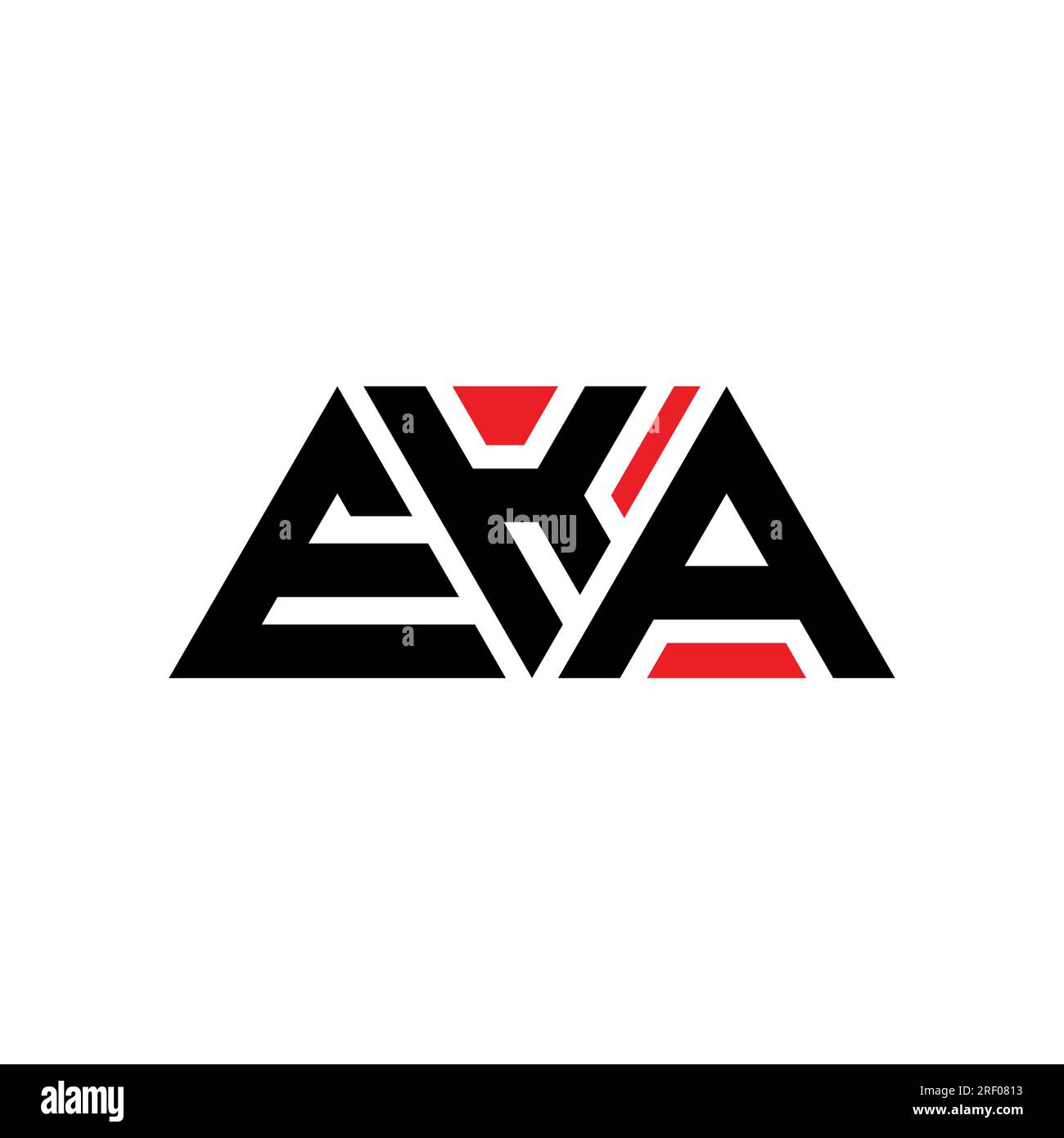 EKA triangle letter logo design with triangle shape. EKA triangle logo
