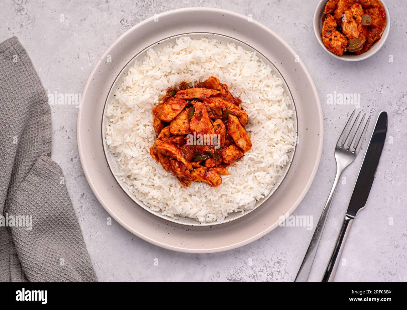 Food photography of rice, basmati, chicken, stew, casserole, savoury