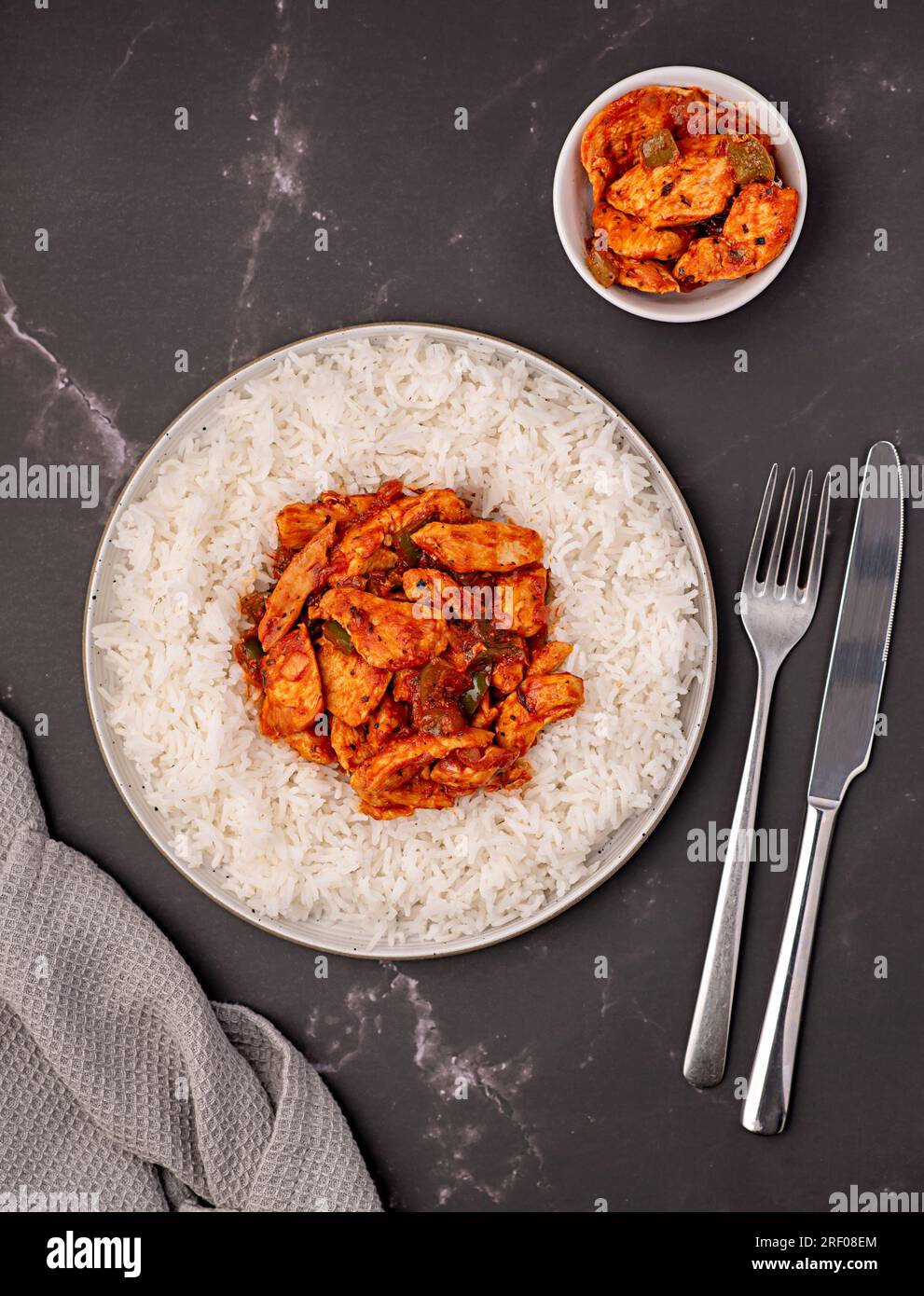 Food photography of rice, basmati, chicken, stew, casserole, savoury
