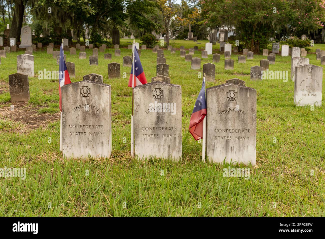 Confederate Soldiers Section, Magnolia Cemetery, Charleston, South Carolina Stock Photo