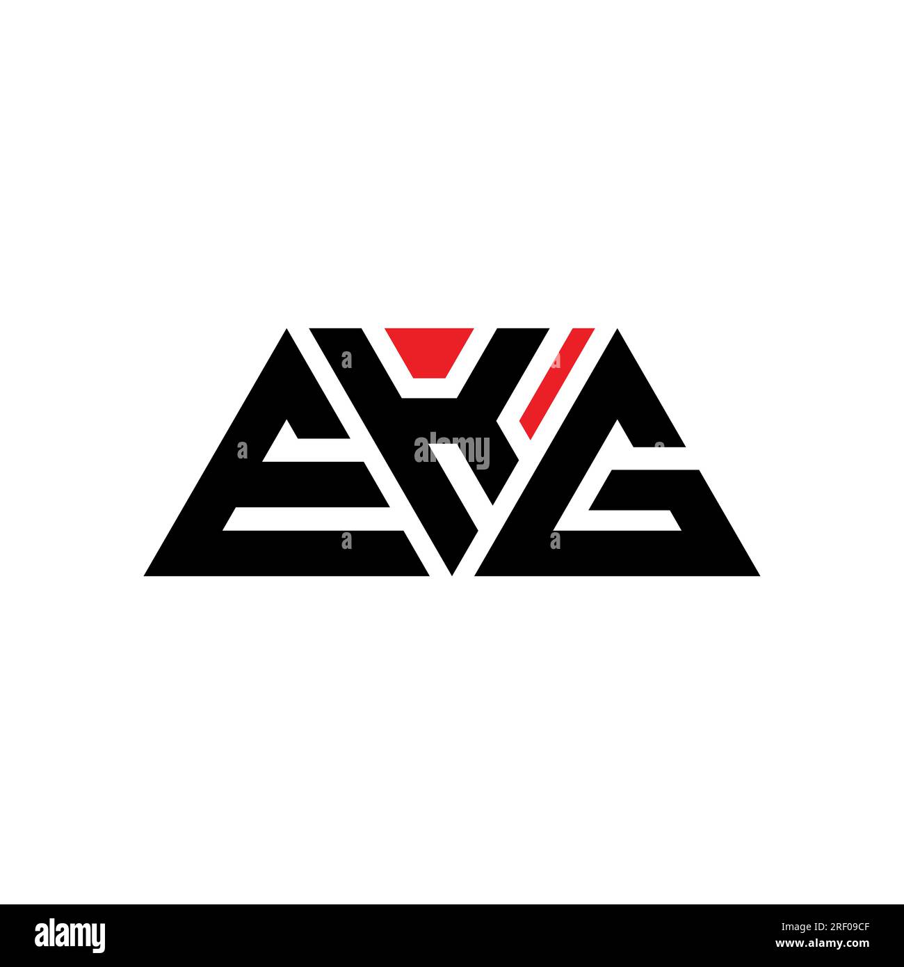 EKG triangle letter logo design with triangle shape. EKG triangle logo design monogram. EKG triangle vector logo template with red color. EKG triangul Stock Vector