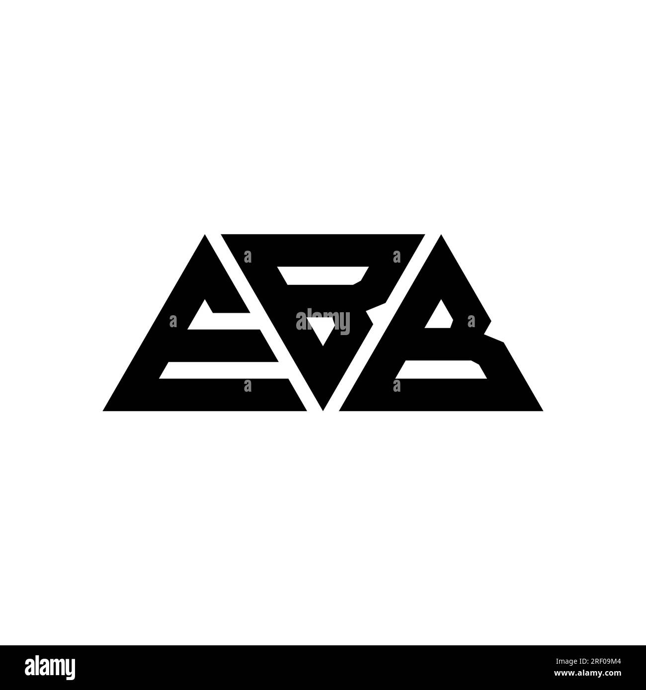 EBB triangle letter logo design with triangle shape. EBB triangle logo