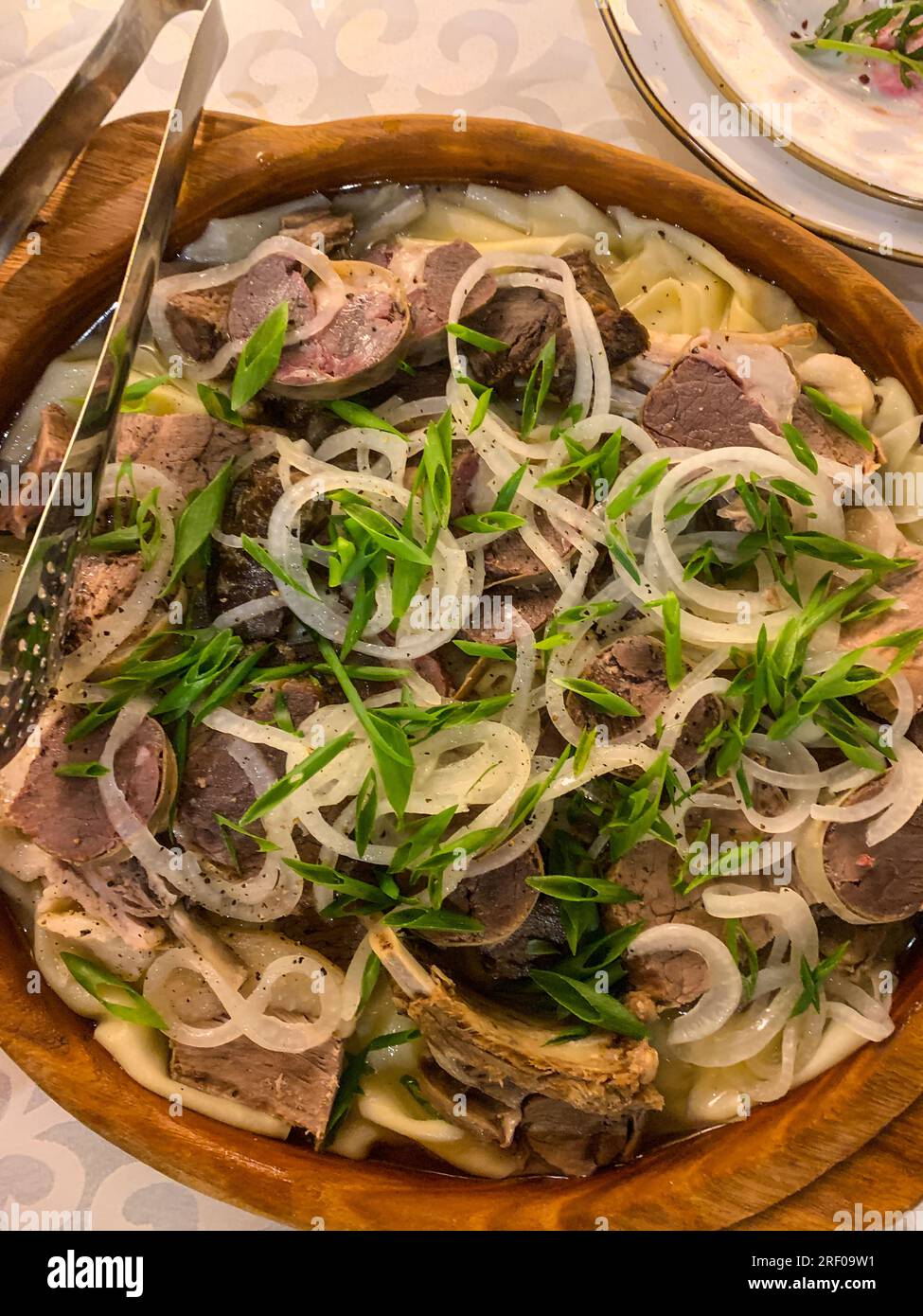 Kazakhstan, Almaty. Beshbarmak, a Mixture of Horse Meat, Lamb, Noodles