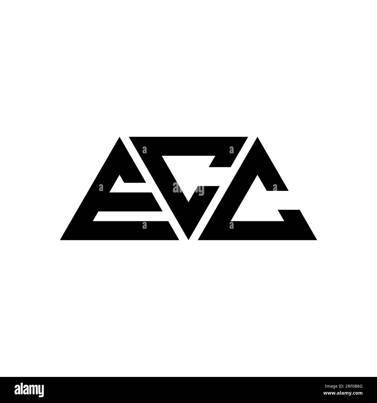 ECC triangle letter logo design with triangle shape. ECC triangle logo design monogram. ECC triangle vector logo template with red color. ECC triangul Stock Vector