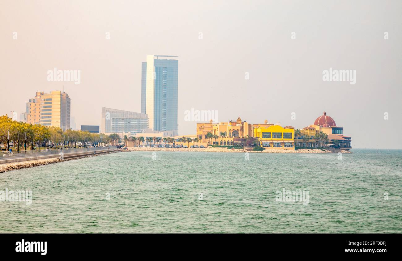 Al Khobar sea promenade street with modern building in the background Saudi Arabia Stock Photo