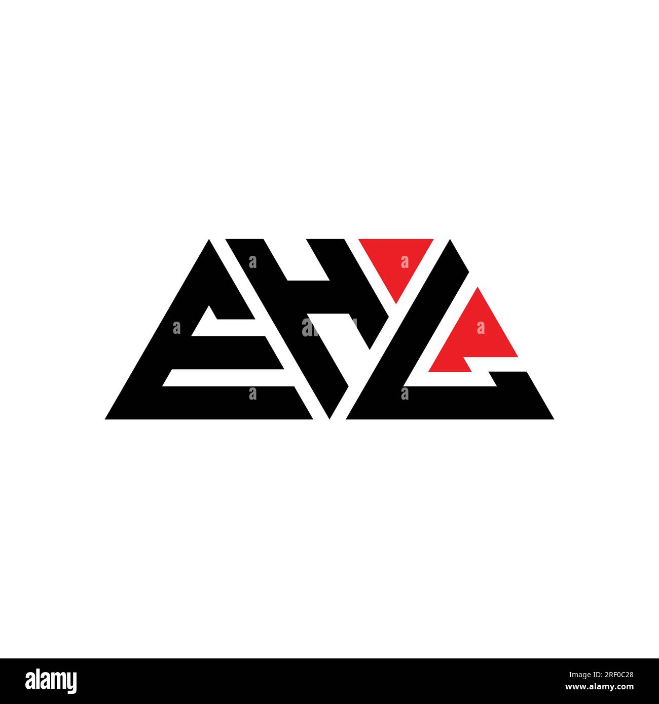 EHL triangle letter logo design with triangle shape. EHL triangle logo