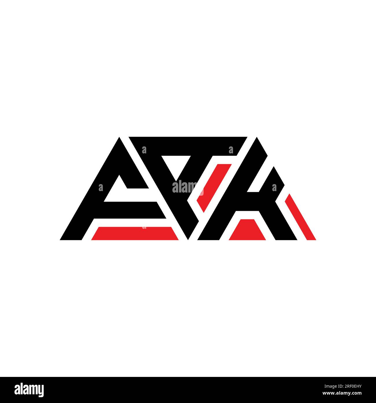 FAK triangle letter logo design with triangle shape. FAK triangle logo