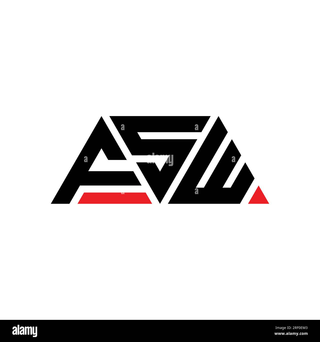 FSW triangle letter logo design with triangle shape. FSW triangle logo