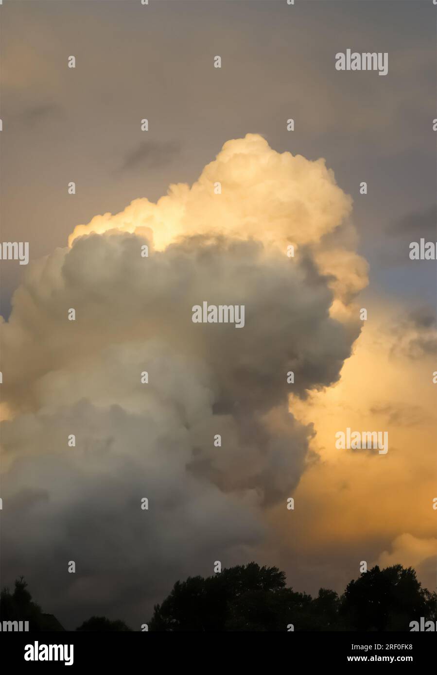Stunning dark cloud formations right before a thunderstorm. Stock Photo