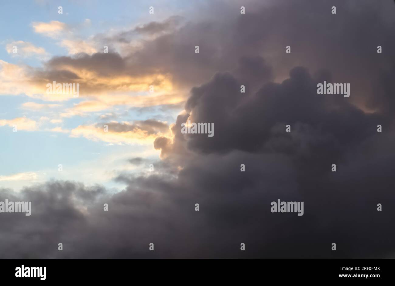 Stunning dark cloud formations right before a thunderstorm. Stock Photo