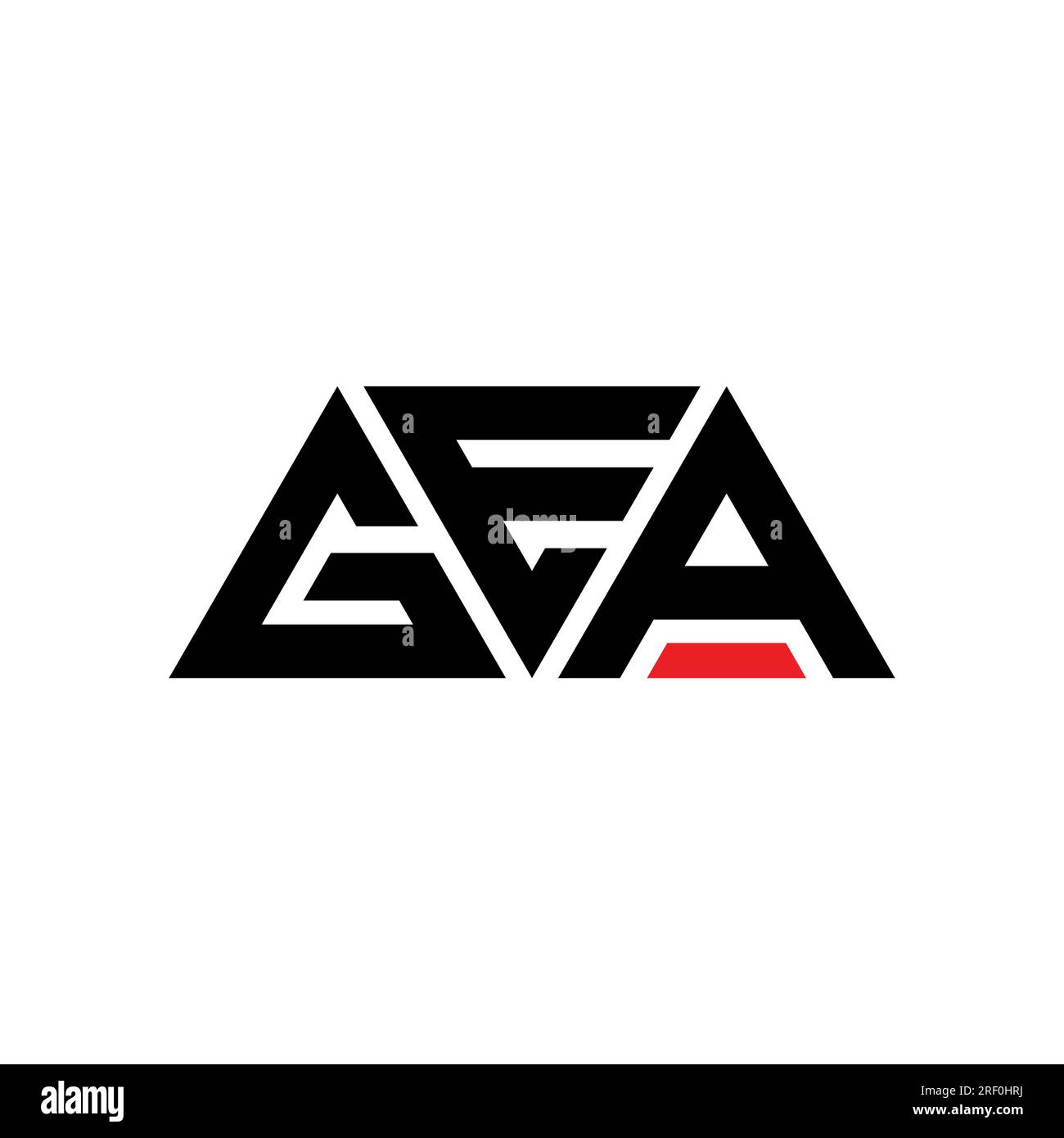 GEA triangle letter logo design with triangle shape. GEA triangle logo design monogram. GEA triangle vector logo template with red color. GEA triangul Stock Vector