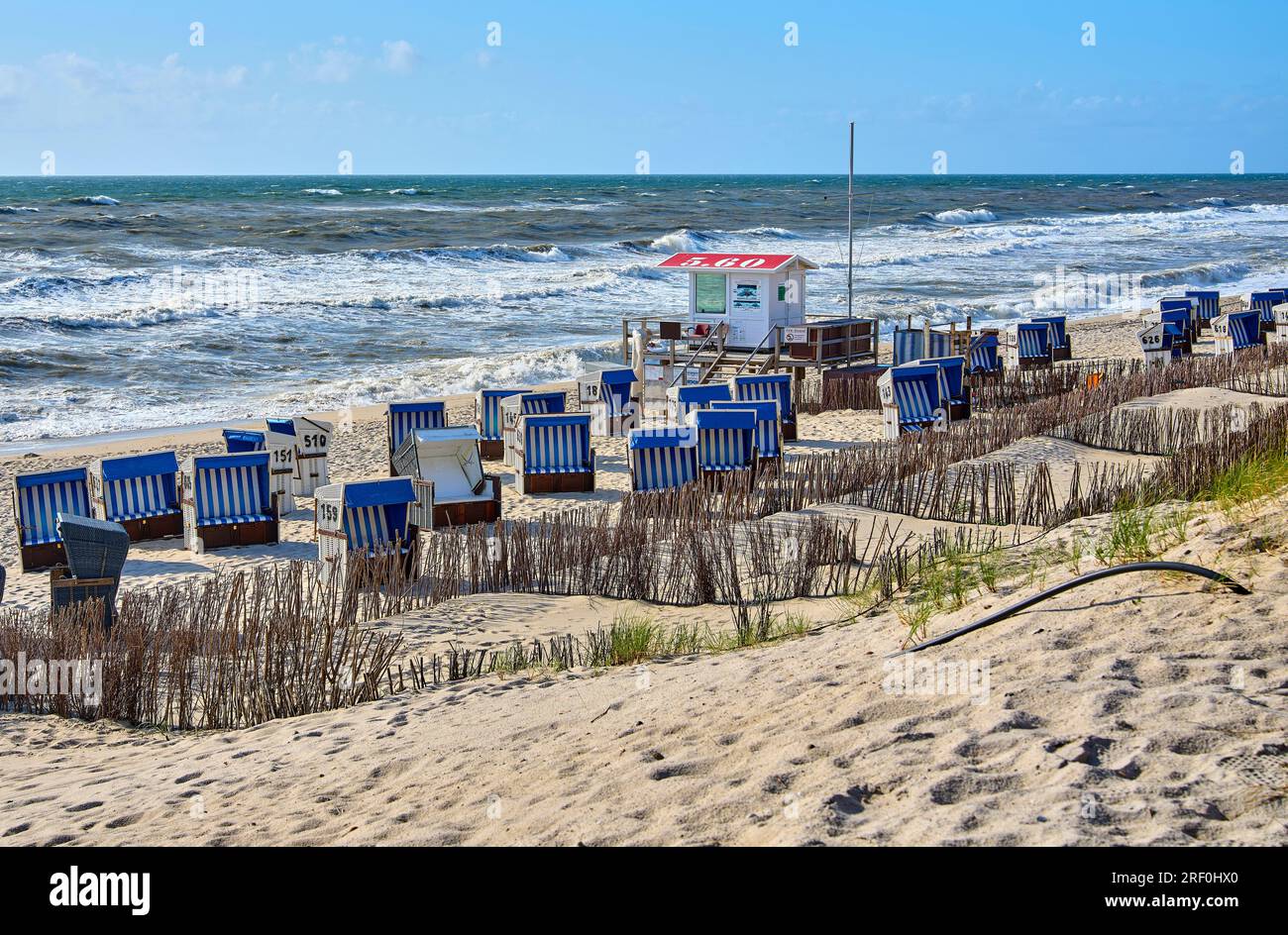 Tourists on the beach at Sansibar restaurant  on June 26, 2023   in Rantum, Sylt Island, Germany.  © Peter Schatz / Alamy Stock Photos Stock Photo