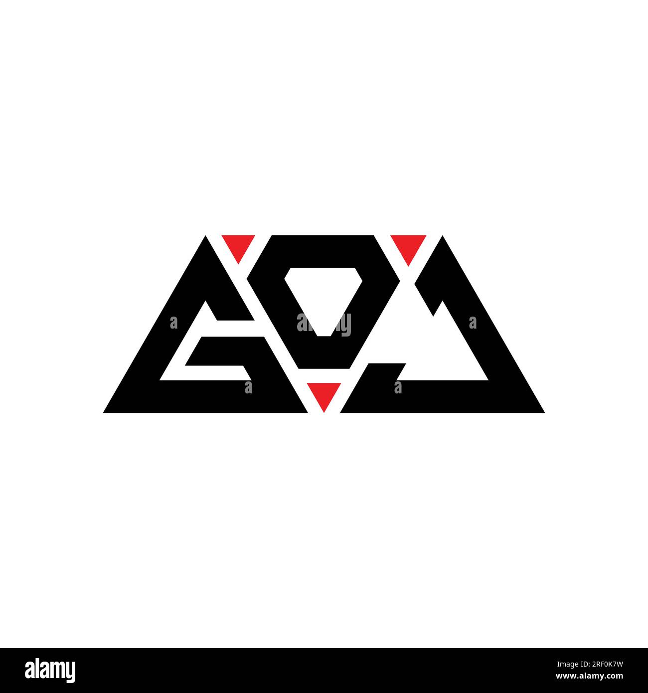 GOJ triangle letter logo design with triangle shape. GOJ triangle logo ...