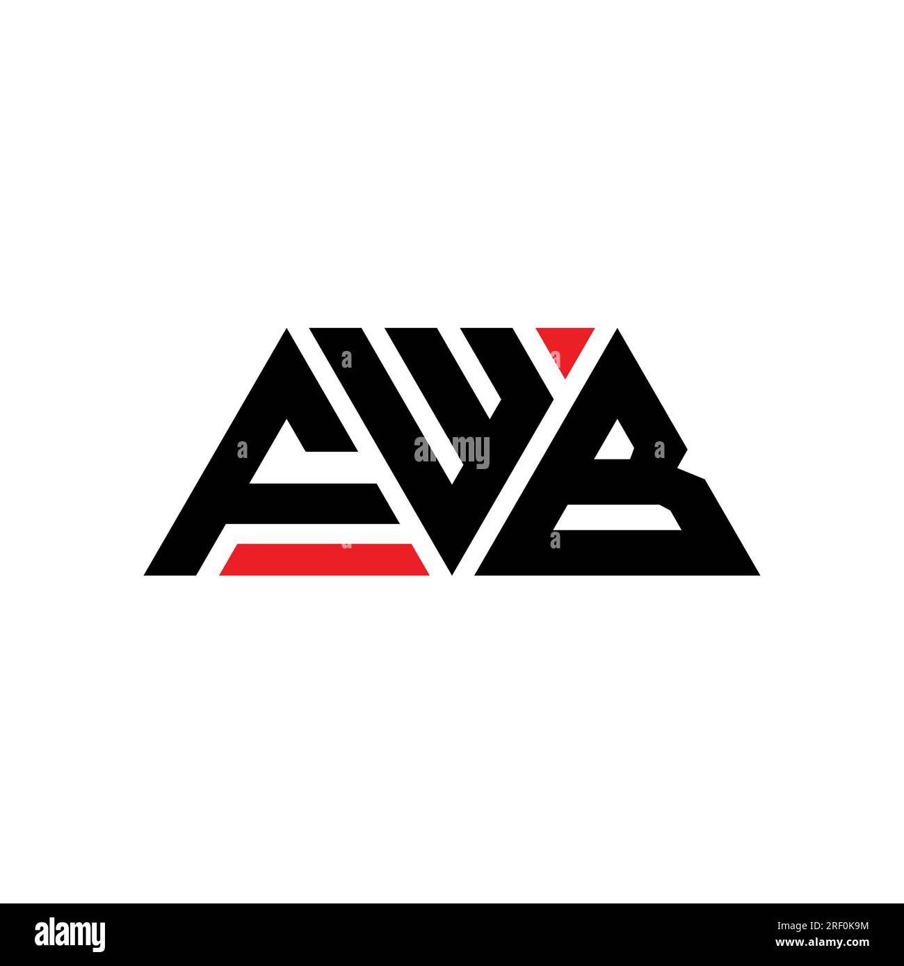 FWB triangle letter logo design with triangle shape. FWB triangle logo design monogram. FWB triangle vector logo template with red color. FWB triangul Stock Vector