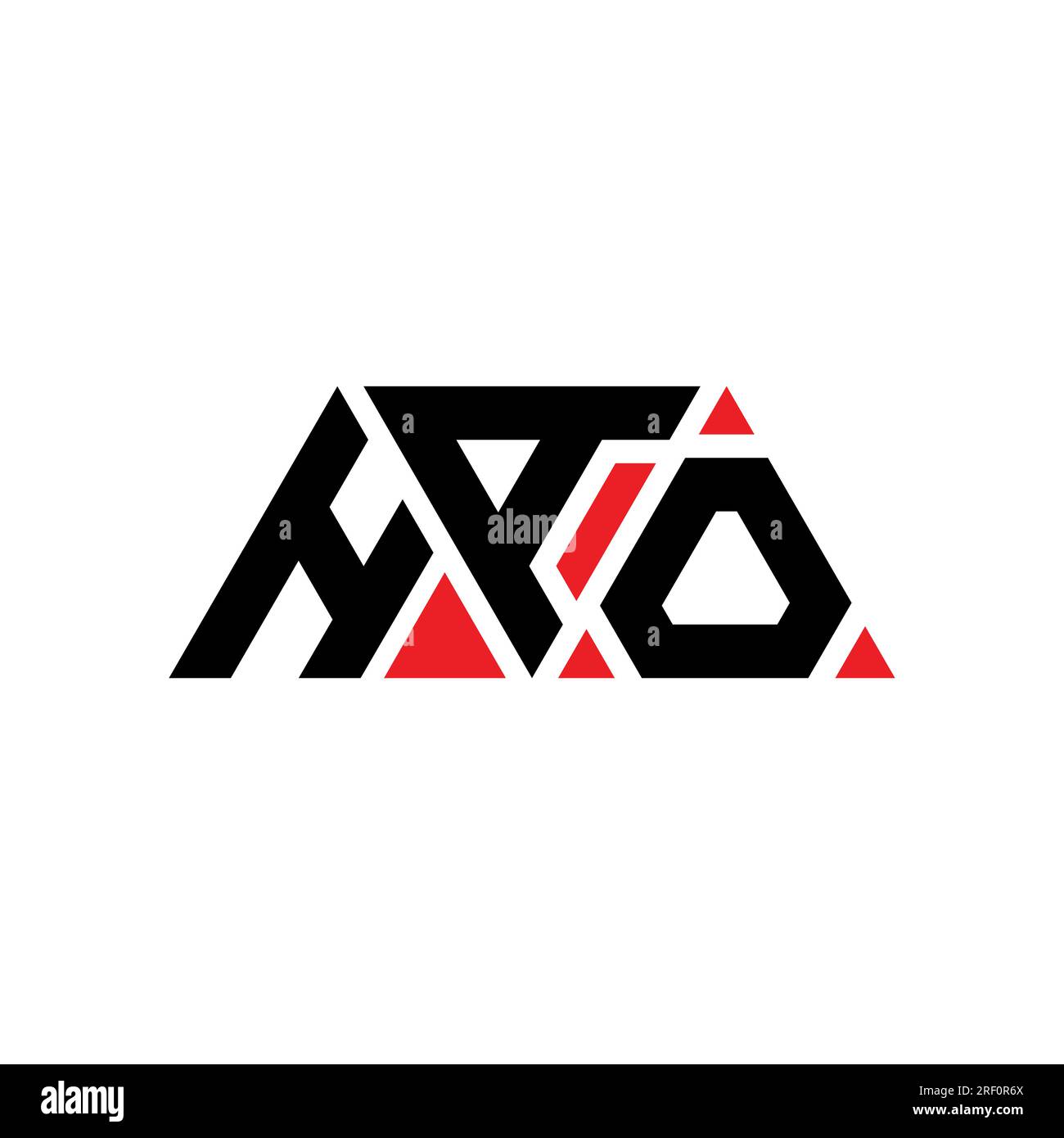 HAO triangle letter logo design with triangle shape. HAO triangle logo design monogram. HAO triangle vector logo template with red color. HAO triangul Stock Vector