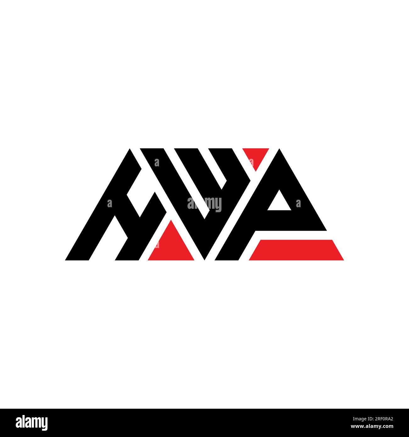 HWP triangle letter logo design with triangle shape. HWP triangle logo design monogram. HWP triangle vector logo template with red color. HWP triangul Stock Vector