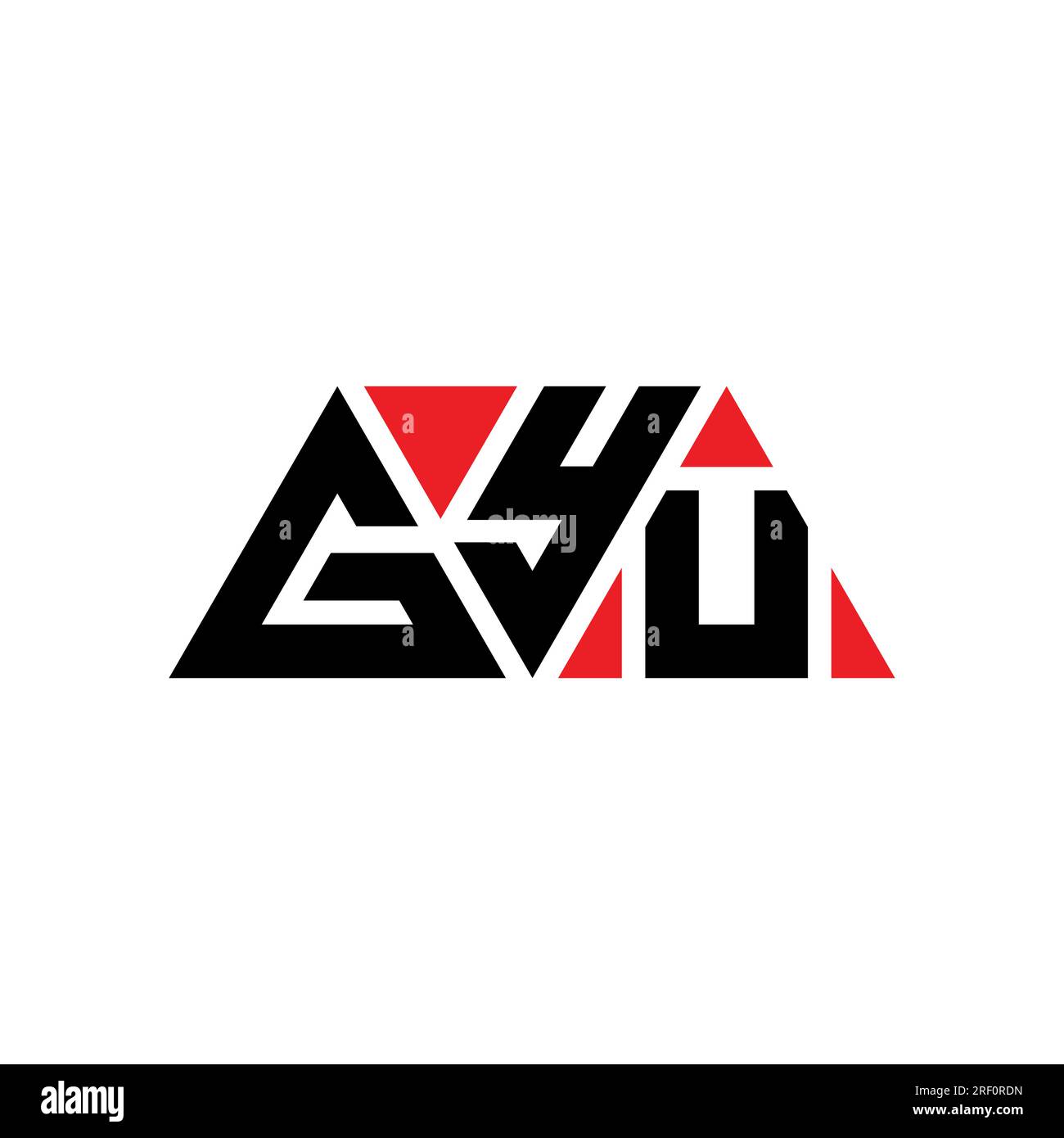 GYU triangle letter logo design with triangle shape. GYU triangle logo
