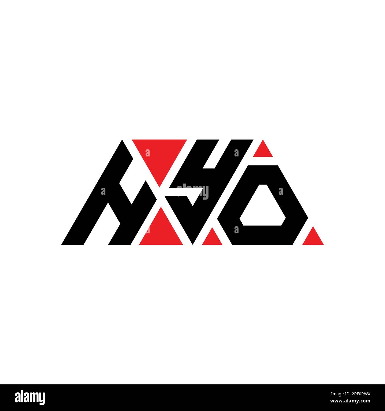 HYO triangle letter logo design with triangle shape. HYO triangle logo design monogram. HYO triangle vector logo template with red color. HYO triangul Stock Vector