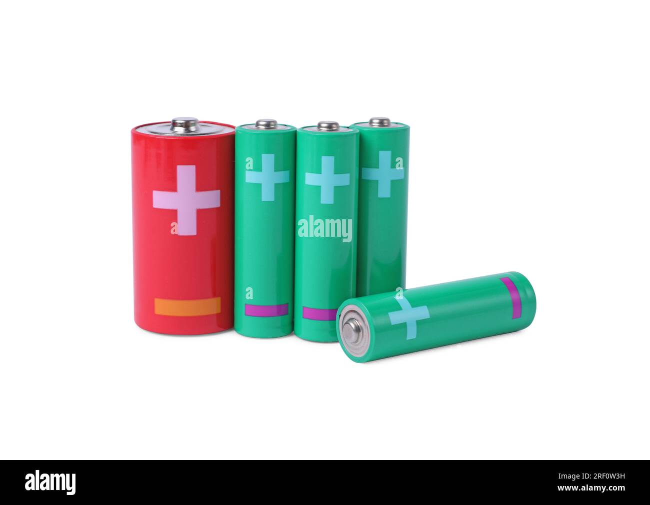New AA and C size batteries isolated on white Stock Photo Alamy