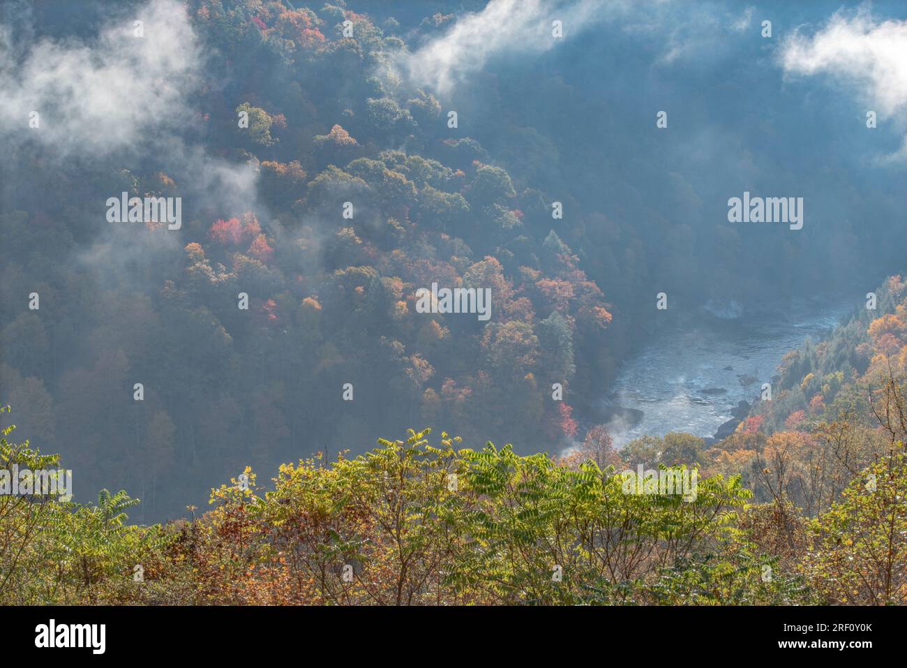 The Gauley River and dissipating clouds, Carnifex Ferry Battleground