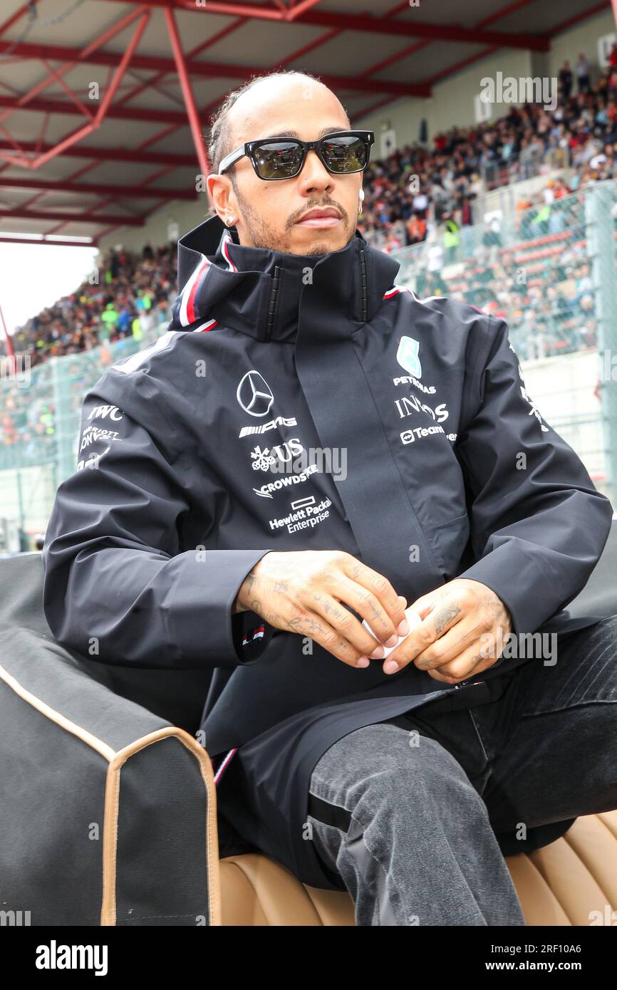 Spa-Francorchamps, Belgium. 27th July, 2023. #44 Lewis Hamilton (GBR,  Mercedes-AMG Petronas F1 Team), F1 Grand Prix of Belgium at Circuit de  Spa-Francorchamps on July 27, 2023 in Spa-Francorchamps, Belgium. (Photo by  HIGH