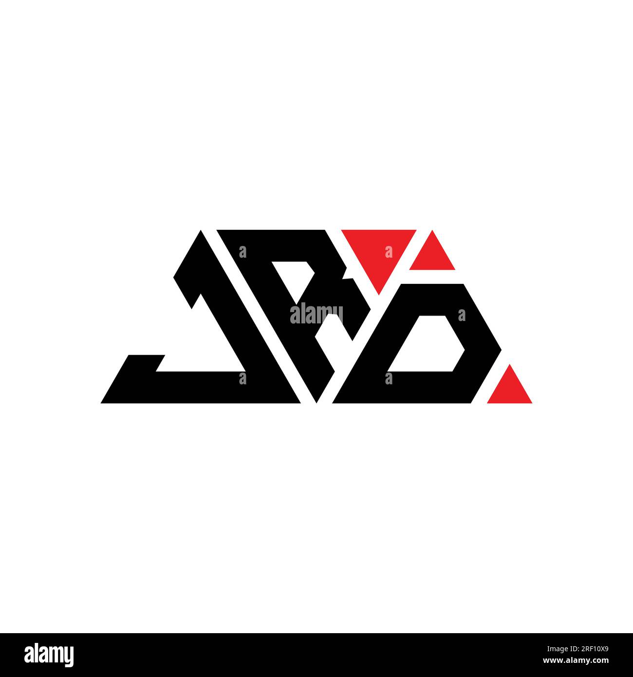 JRD triangle letter logo design with triangle shape. JRD triangle logo design monogram. JRD triangle vector logo template with red color. JRD triangul Stock Vector