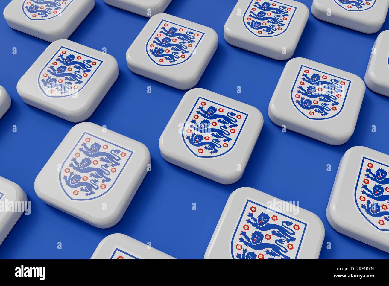 LONDON, UK July 2023 England national football team logo. 3D