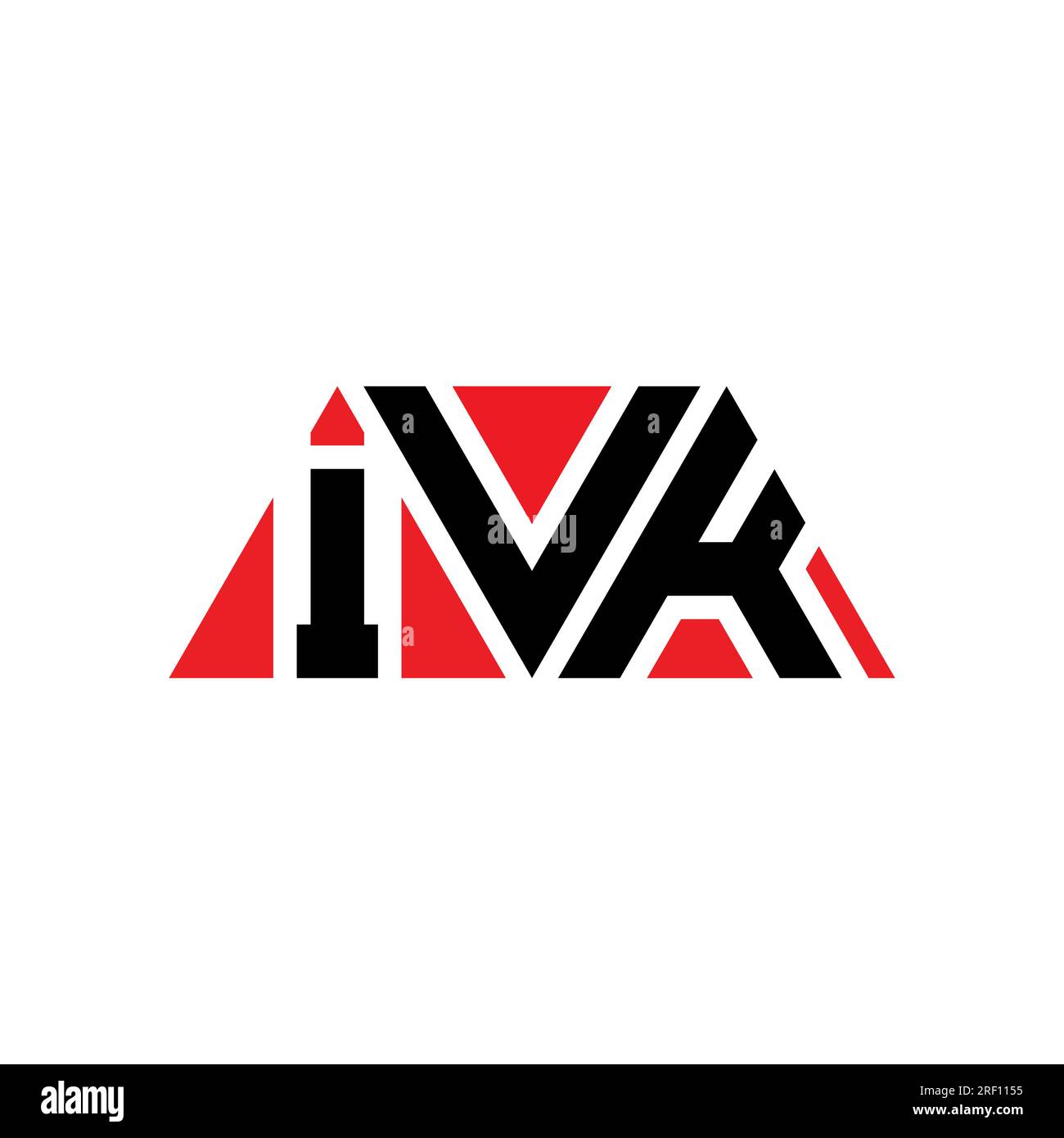 IVK triangle letter logo design with triangle shape. IVK triangle logo design monogram. IVK triangle vector logo template with red color. IVK triangul Stock Vector
