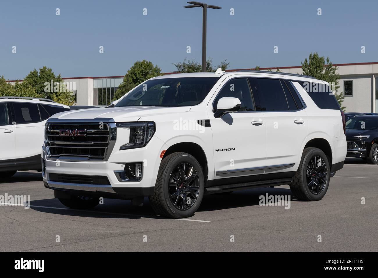 Carmel July 30, 2023 GMC Yukon SUV display at a dealership. GMC