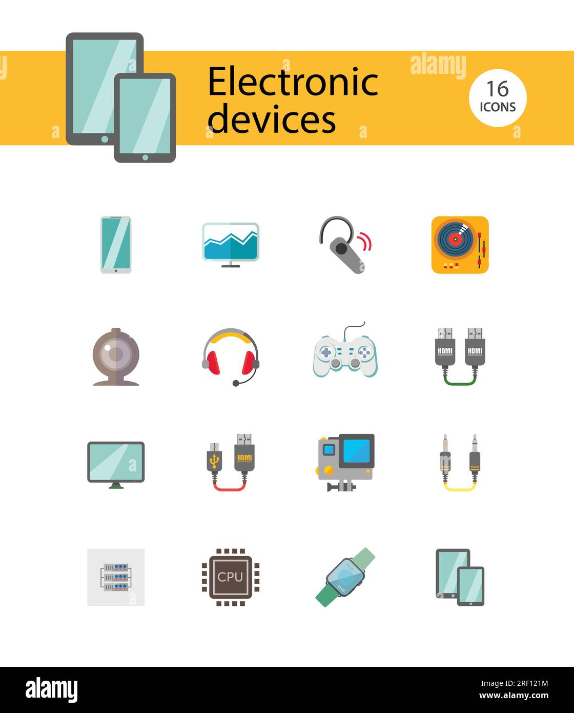 Electronic devices icons set Stock Vector Image & Art - Alamy