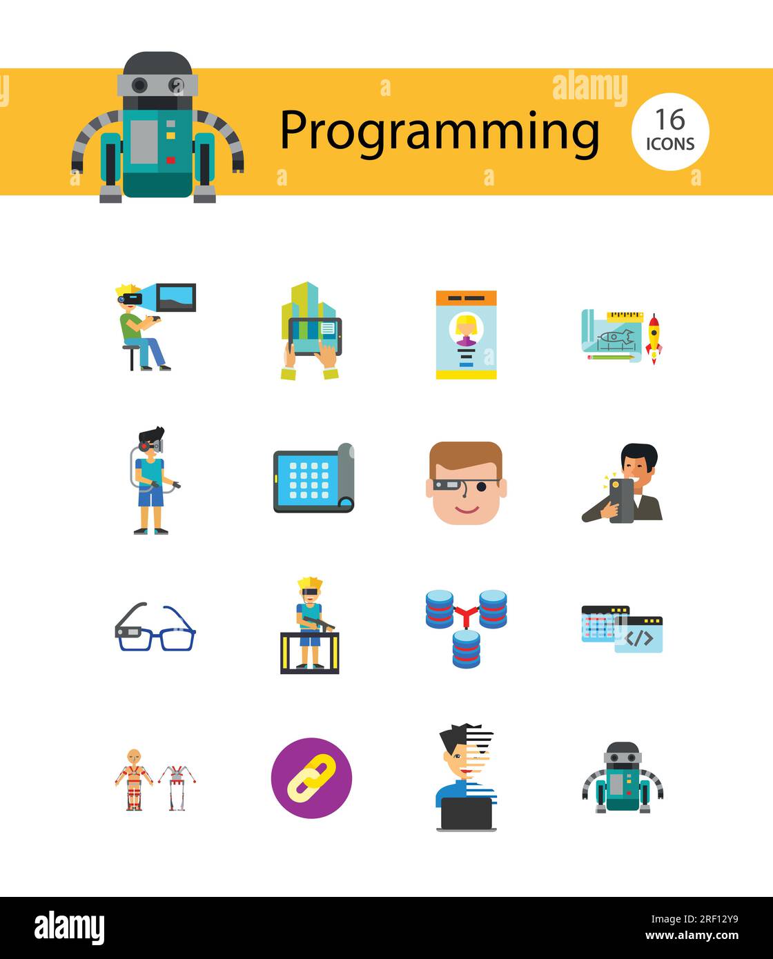 Programming Icon Set Stock Vector Image & Art - Alamy
