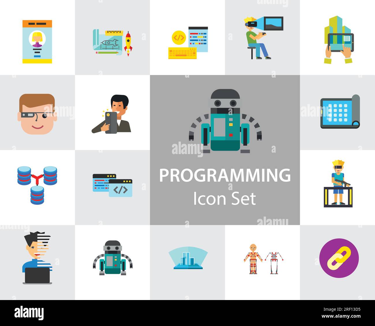 Programming Icon Set Stock Vector Image & Art - Alamy