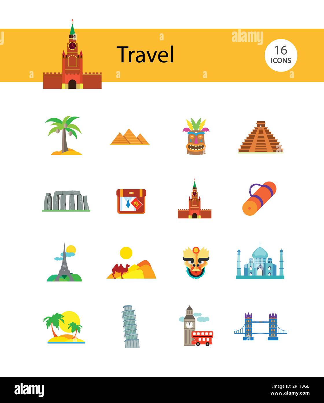 Travel flat icons set Stock Vector Image & Art - Alamy