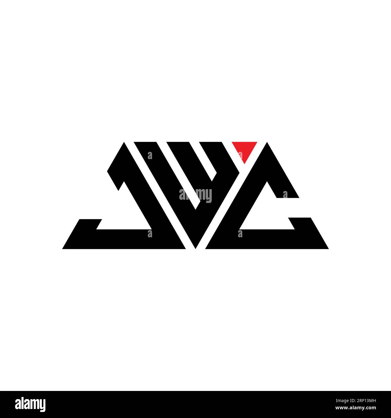JWC triangle letter logo design with triangle shape. JWC triangle logo design monogram. JWC triangle vector logo template with red color. JWC triangul Stock Vector
