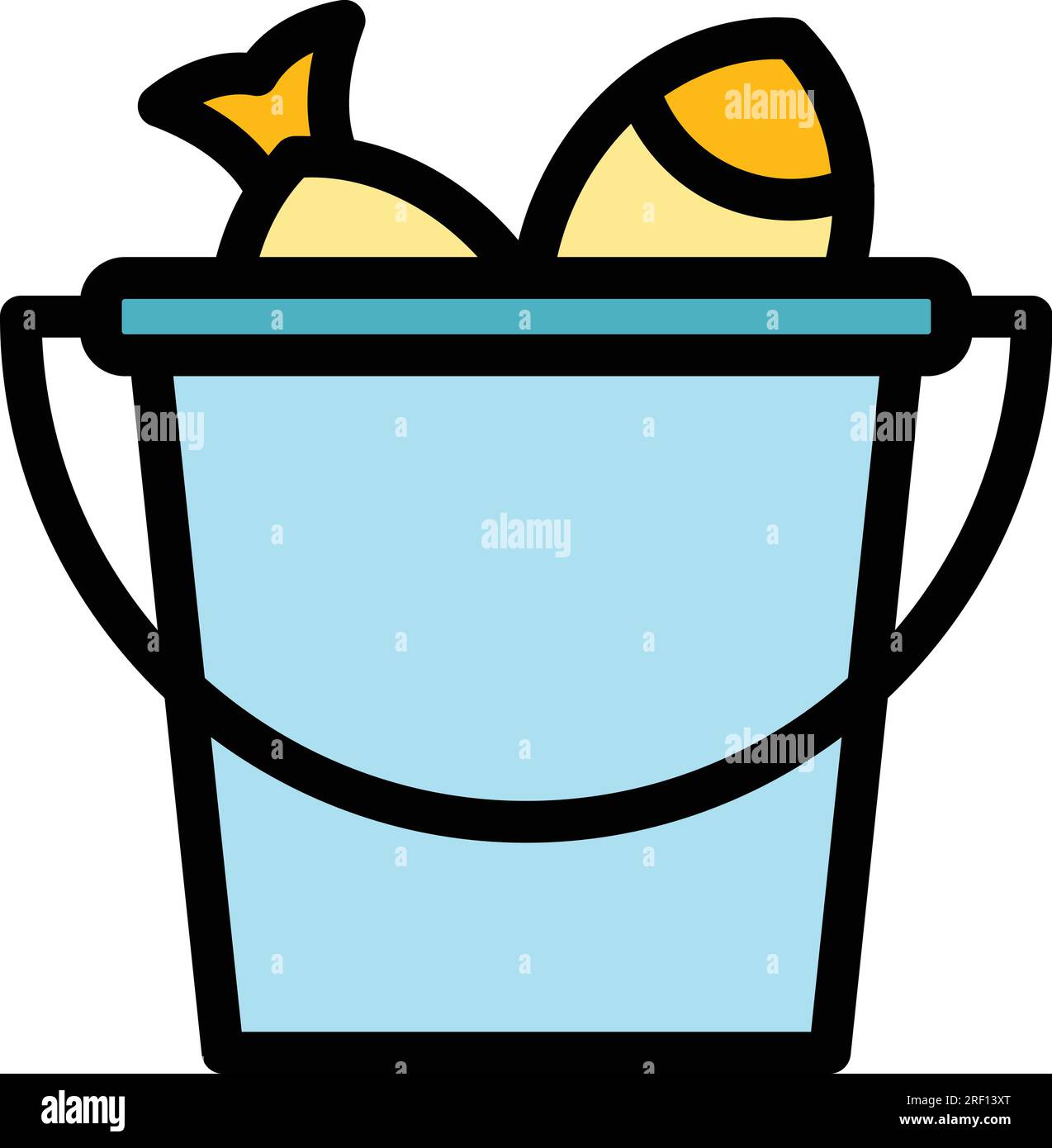 Full winter fish bucket icon outline vector. Ice fishing. Snow lake color  flat Stock Vector Image & Art - Alamy