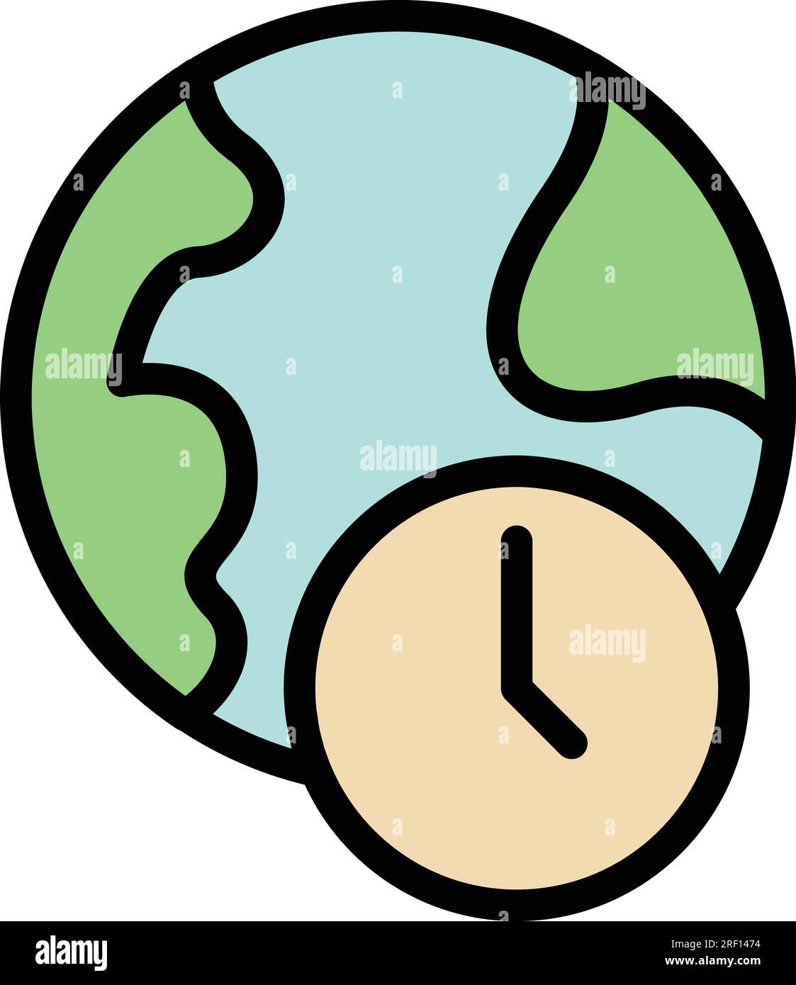 America timezone icon outline vector. Time zone. International map