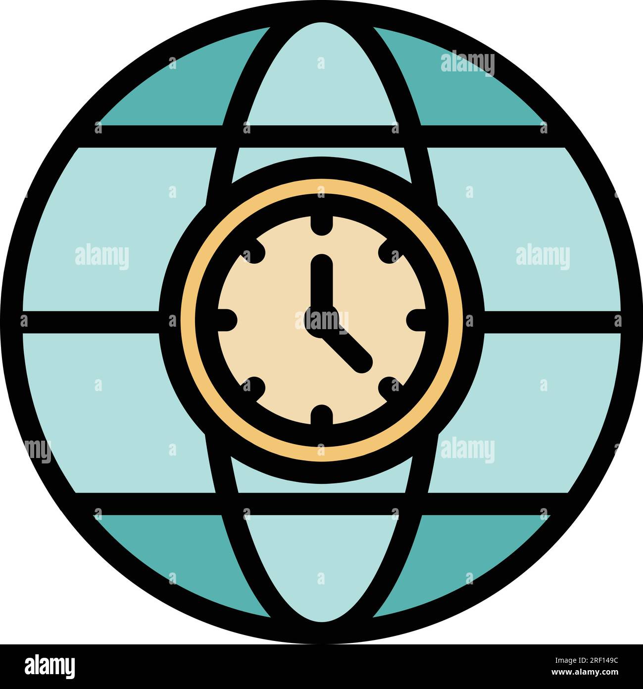 Early map of america Stock Vector - Earth Time Zone Icon Outline Vector Local Time Capital Hour Color Flat 2RF149C