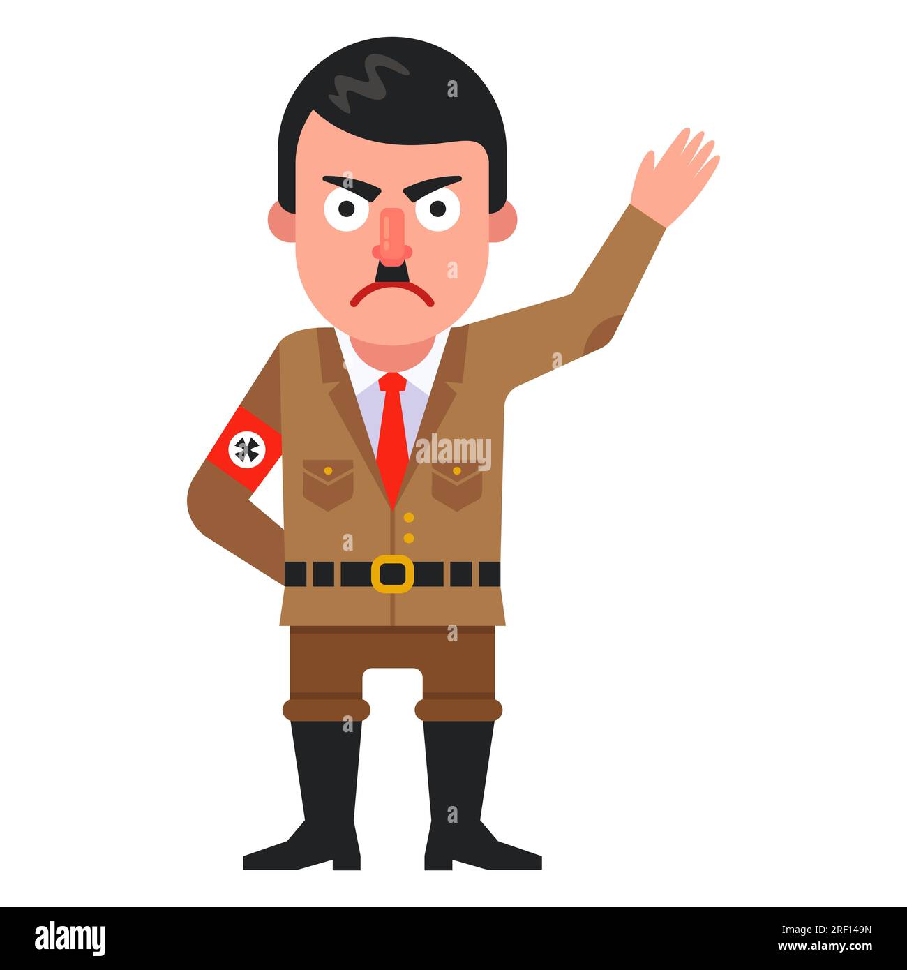 adolf hitler a nazi. dictator character in germany. flat vector illustration. Stock Vector