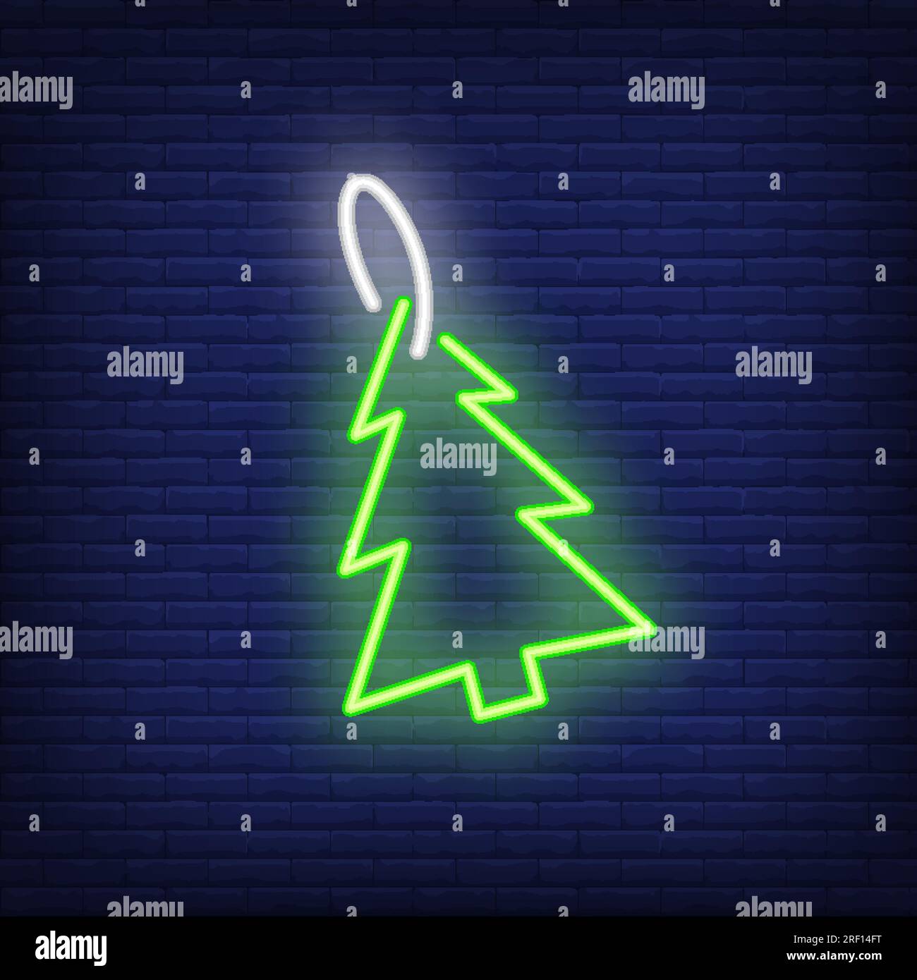 Neon christmas tree on black Stock Vector Images - Alamy