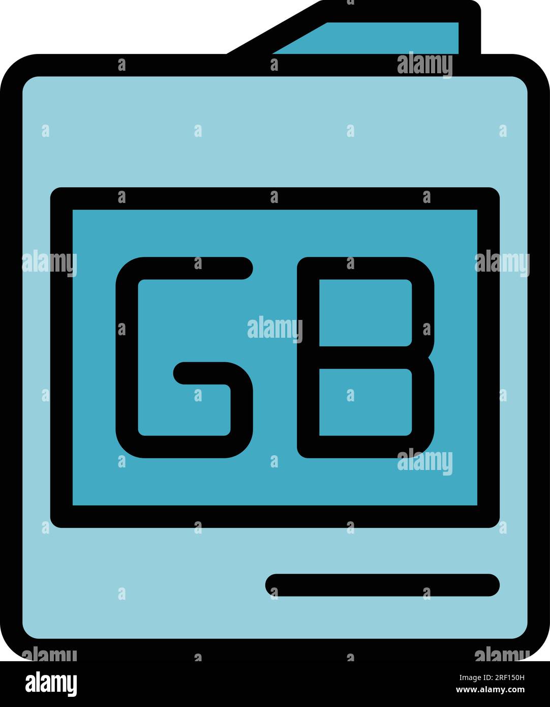 Gb storage icon outline vector. Code megabyte. Data memory color flat Stock Vector