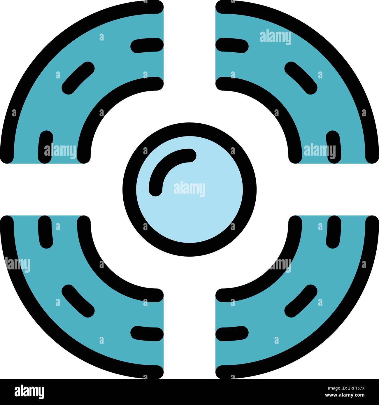 Aerial drone radar icon outline vector. Air copter. City spy color flat ...