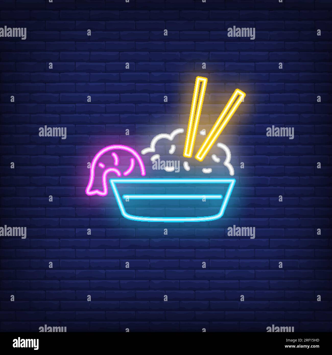 Rice bowl neon sign Stock Vector Image & Art Alamy