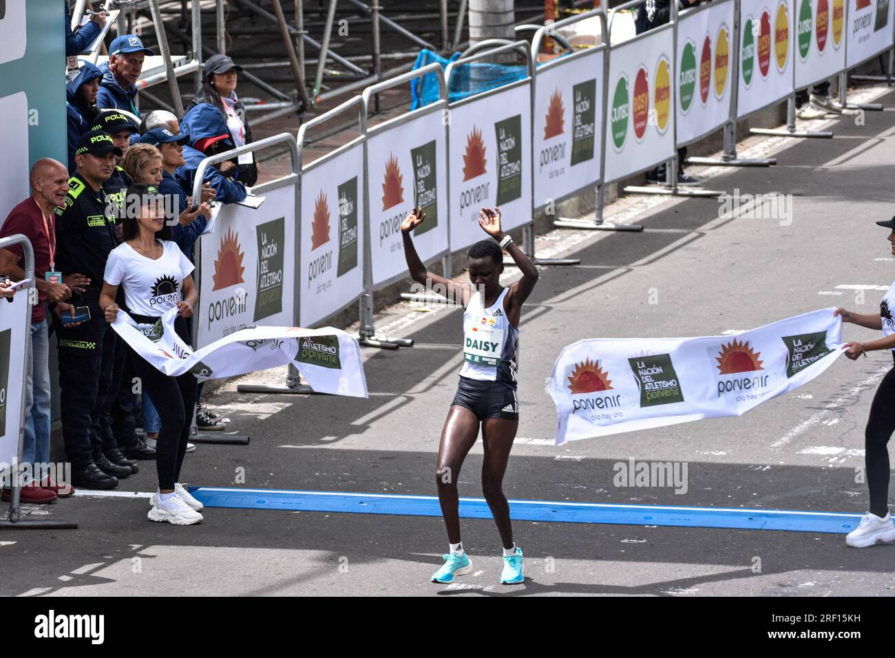 Bogota, Colombia. 30th July, 2023. Kenyan Daisy Kimeli finisihes first