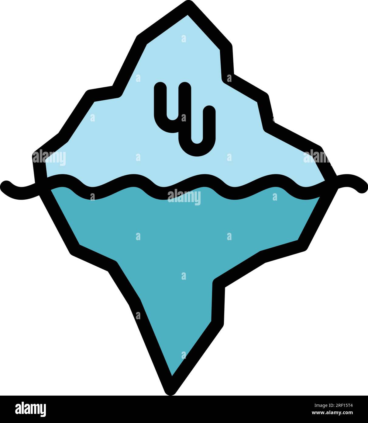 Winter level rise icon outline vector. Sea climate. Global flood color flat Stock Vector